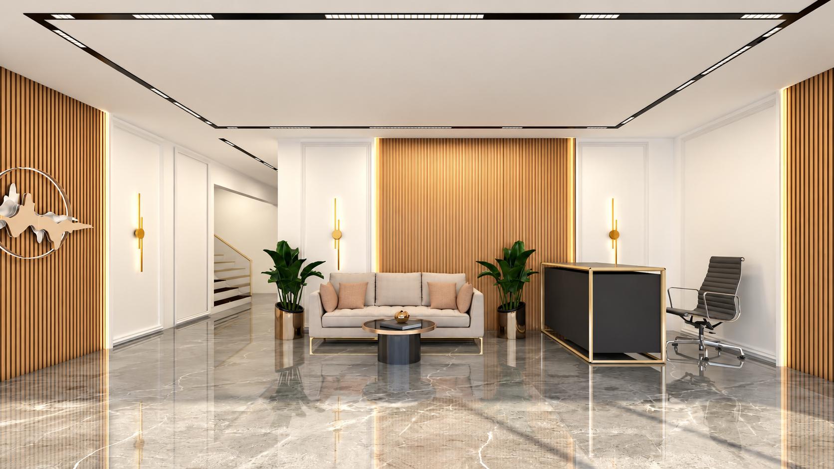 Grand entrance lobby at Pentagon Mantri Prerana, Santacruz West