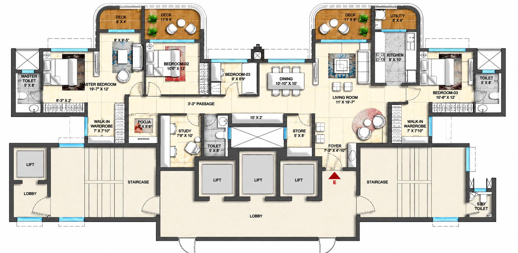 3.5BHK floor plan