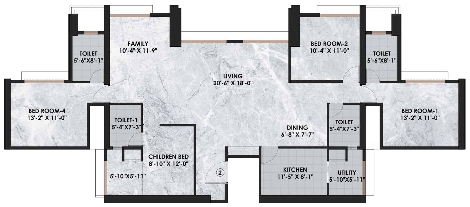 4 BHK floor plan