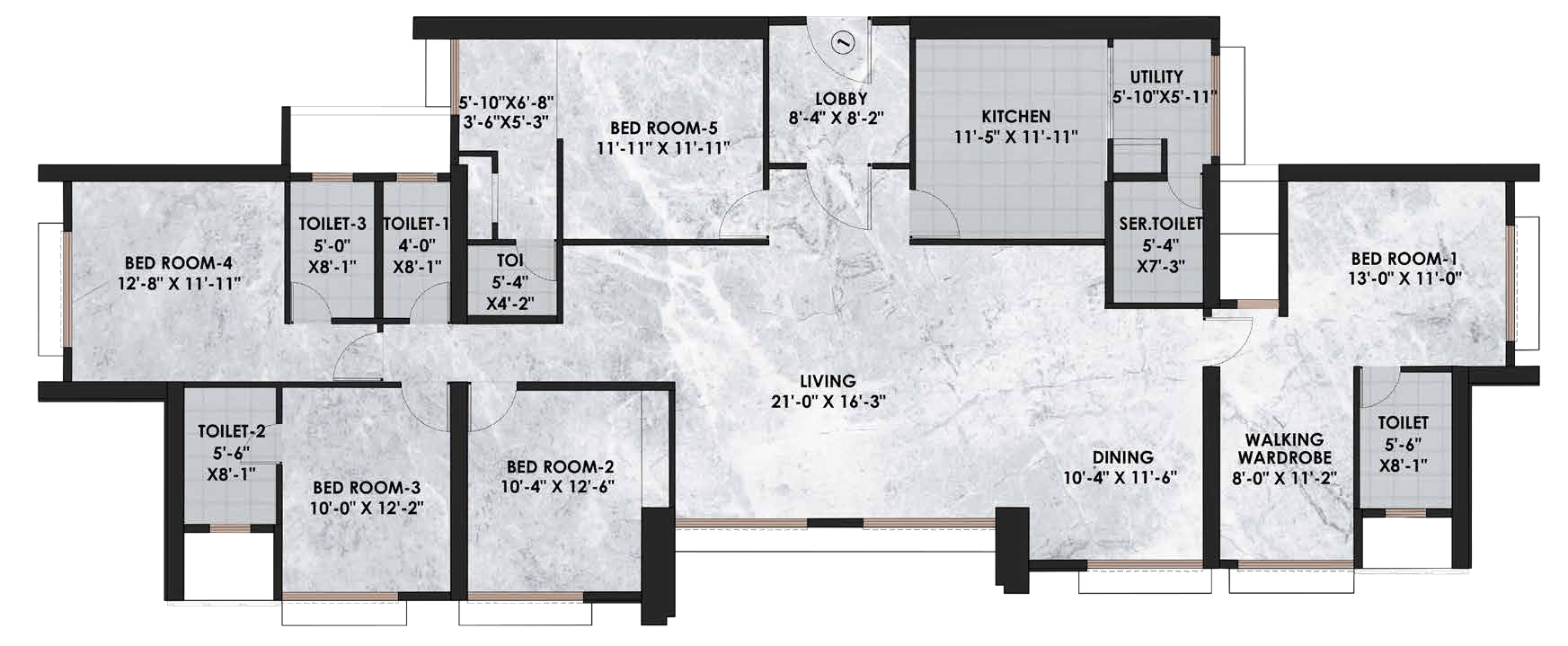 5 BHK floor plan