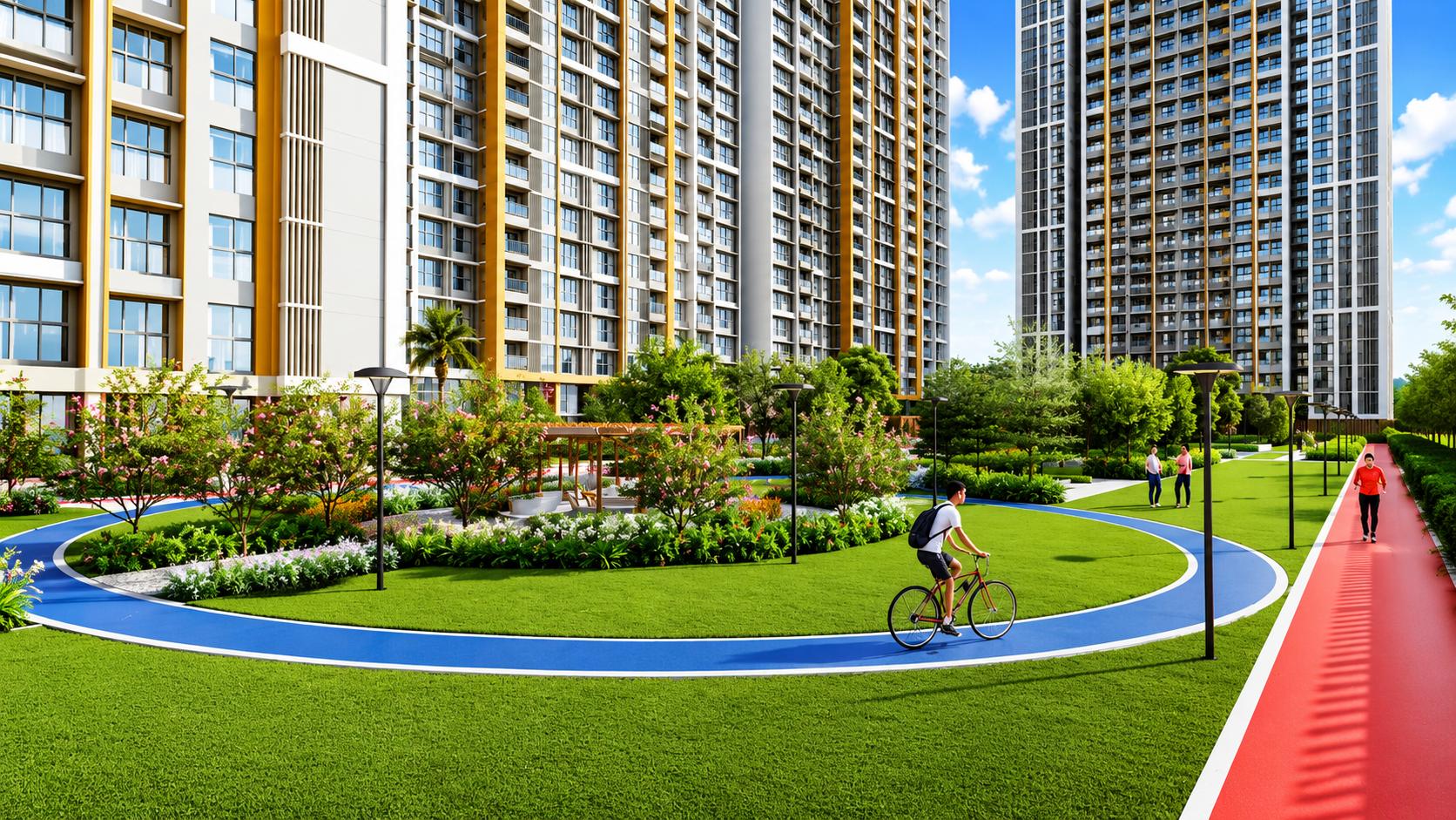 Jogging track at Prestige Garden Trails, Mira Road East