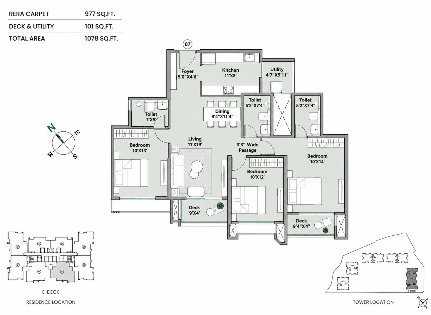 3BHK Luxury floor plan