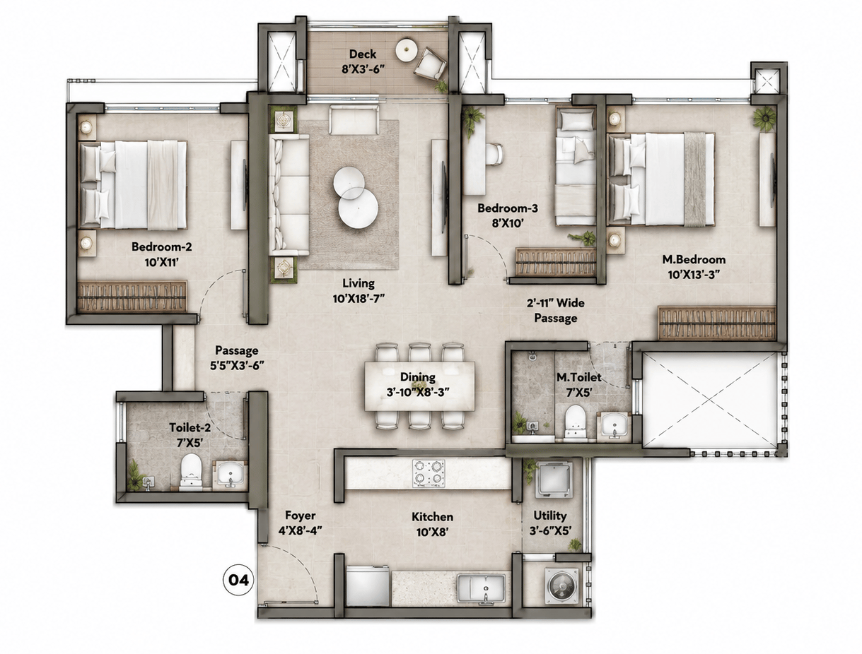 2.5BHK floor plan