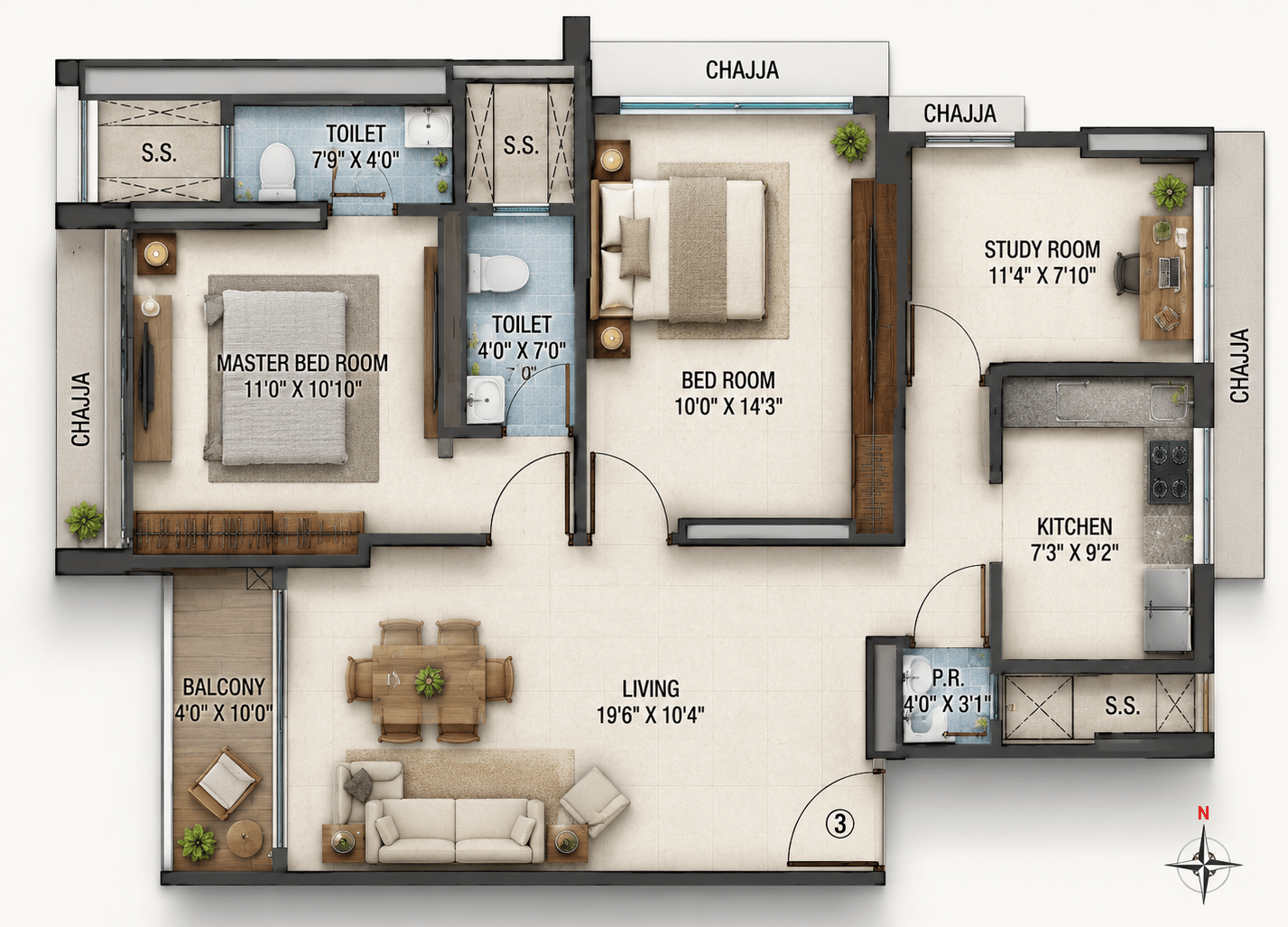 2.5BHK floor plan
