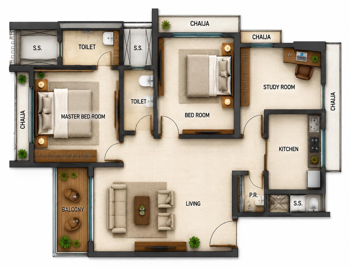 2.5BHK Elite floor plan