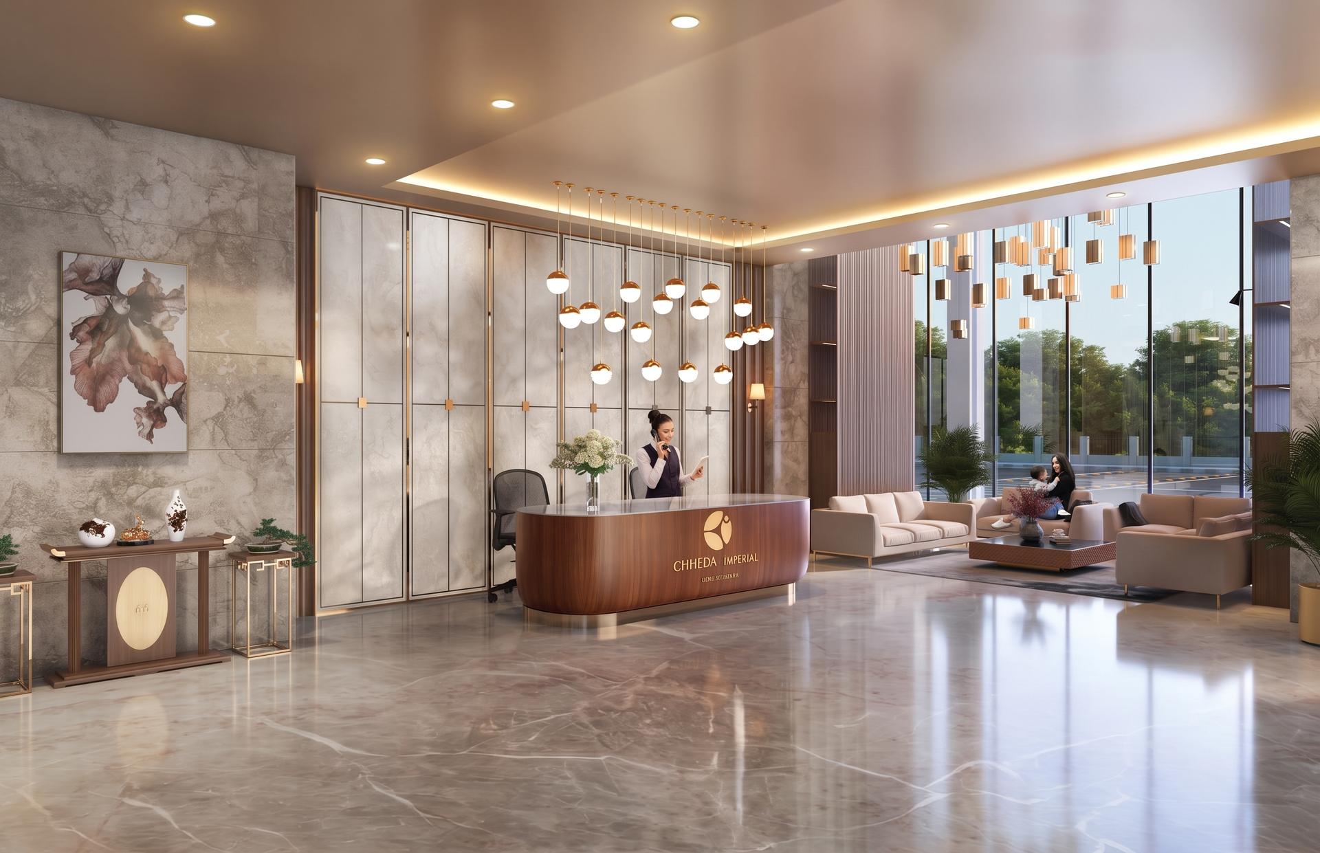Grand entrance lobby at Sawla Chheda  Imperial, Matunga East