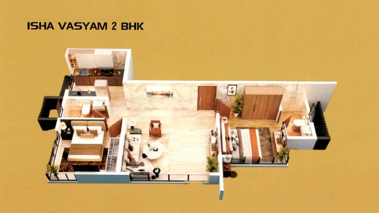 2 BHK floor plan