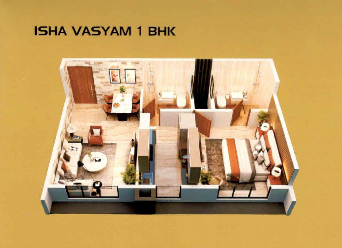 1 BHK floor plan