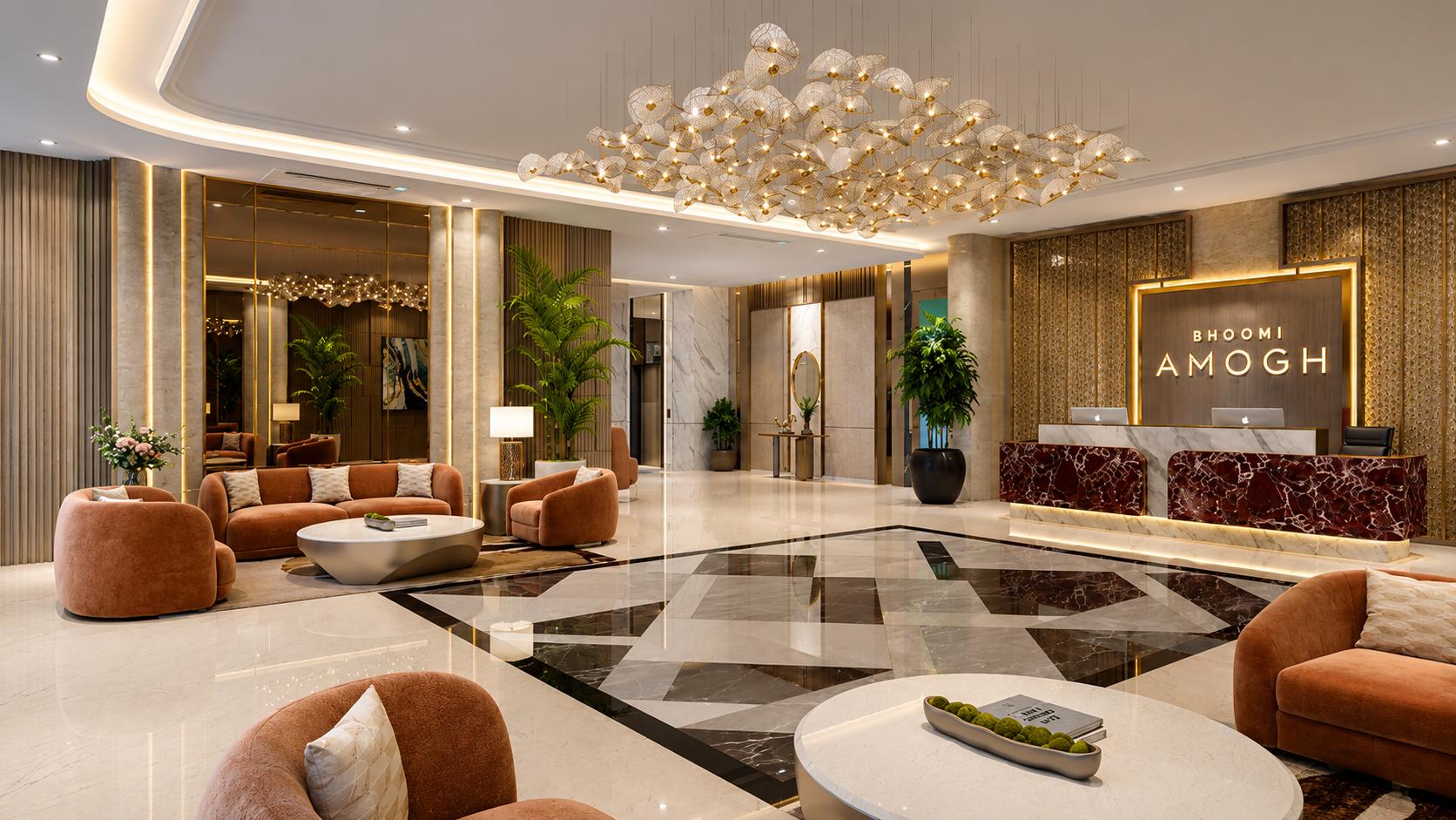 Grand entrance lobby at Bhoomi Amogh, Andheri West