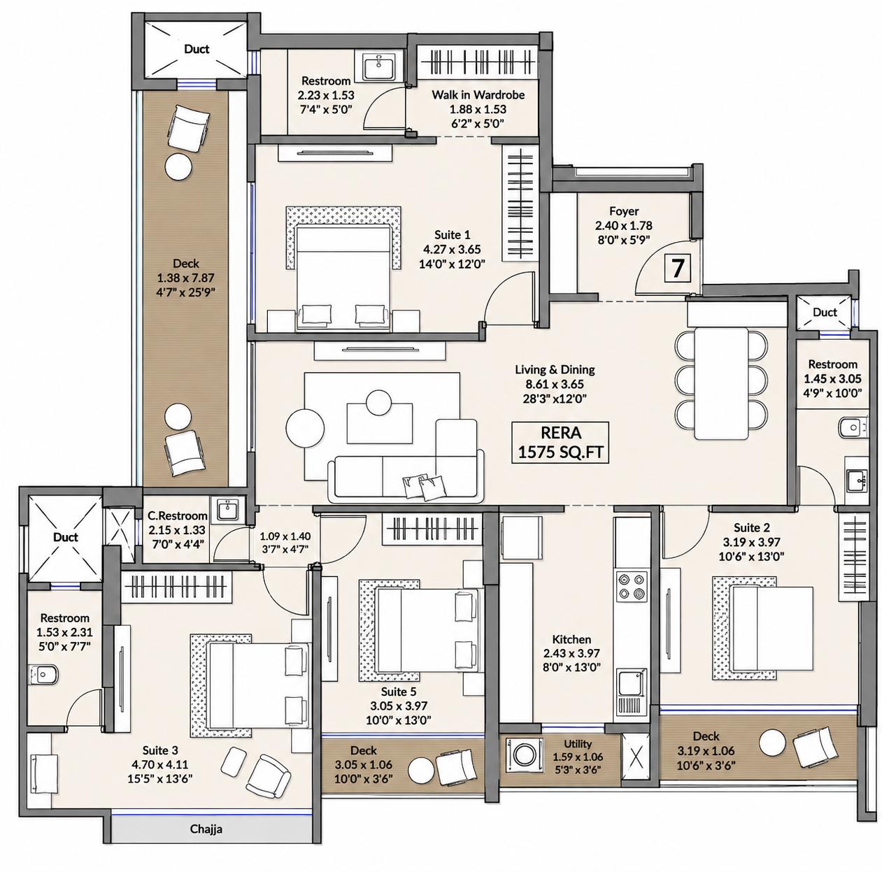 4BHK Premium floor plan