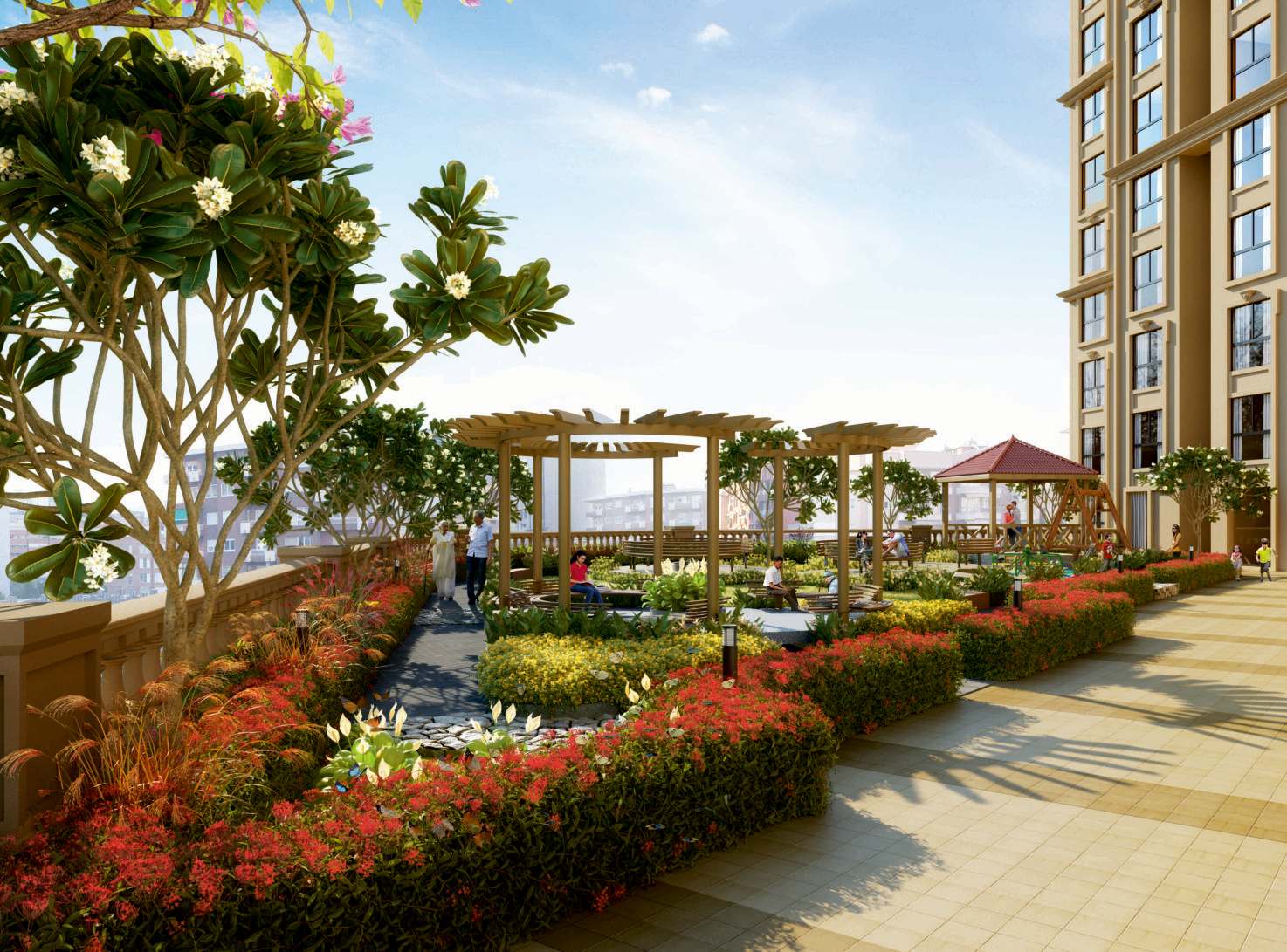 Rooftop terrace at Shikara Heights, Sion East