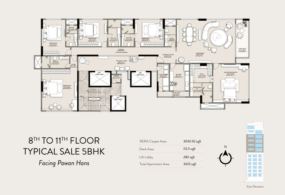 5 BHK - Type1 floor plan