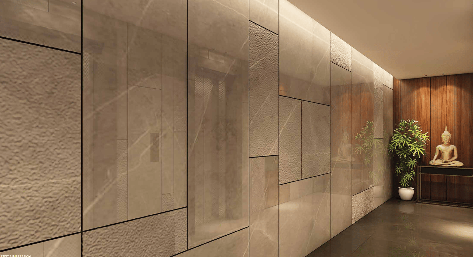 Grand entrance lobby at NHP Sambhav Walkeshwar, Malabar Hill
