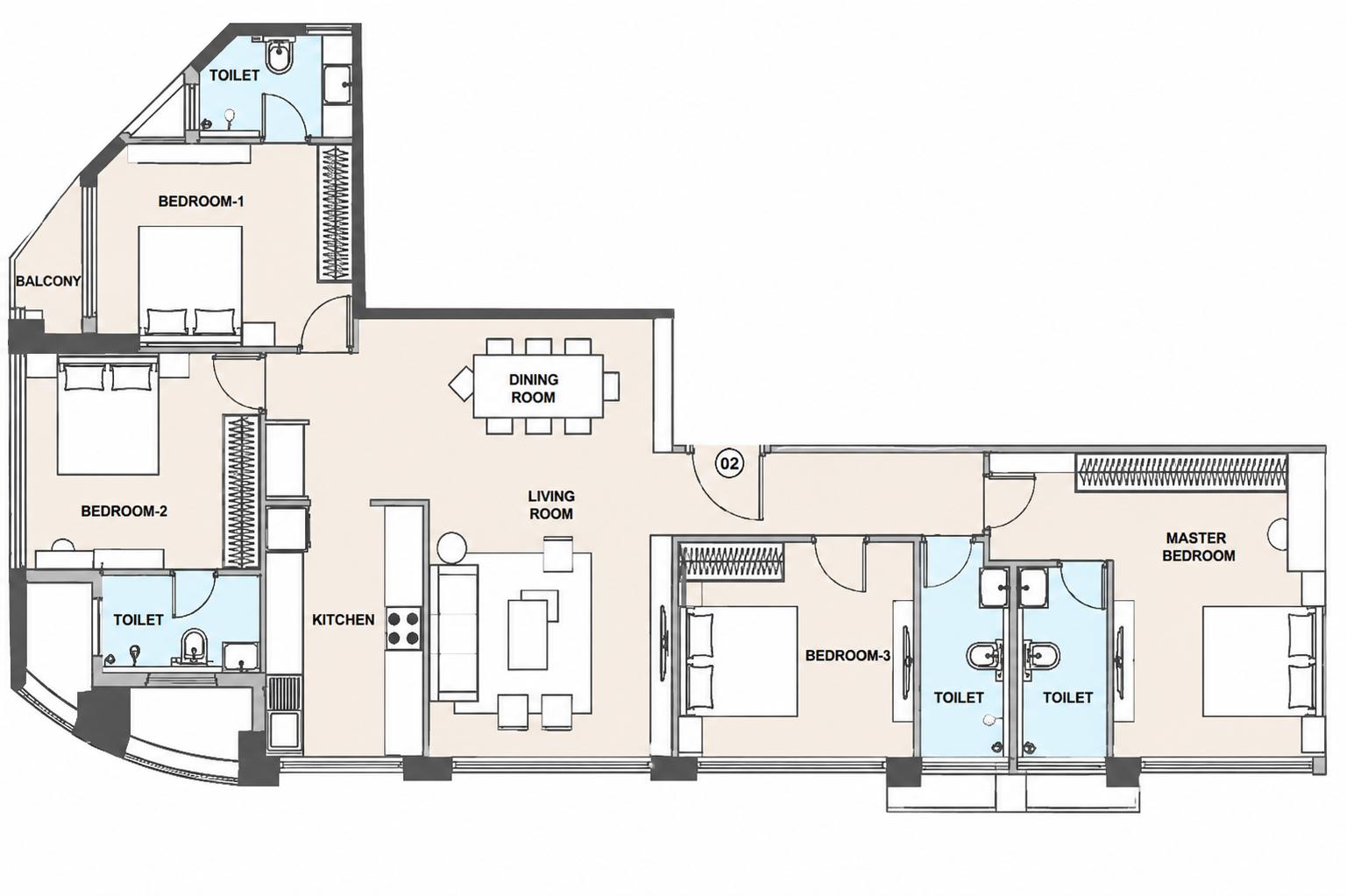 4BHK floor plan