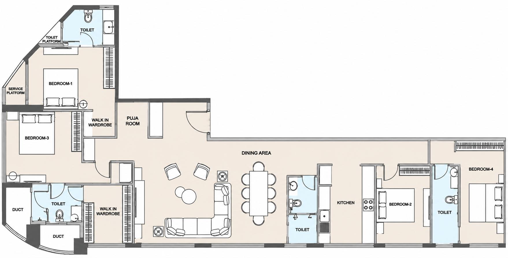 4BHK Elite floor plan