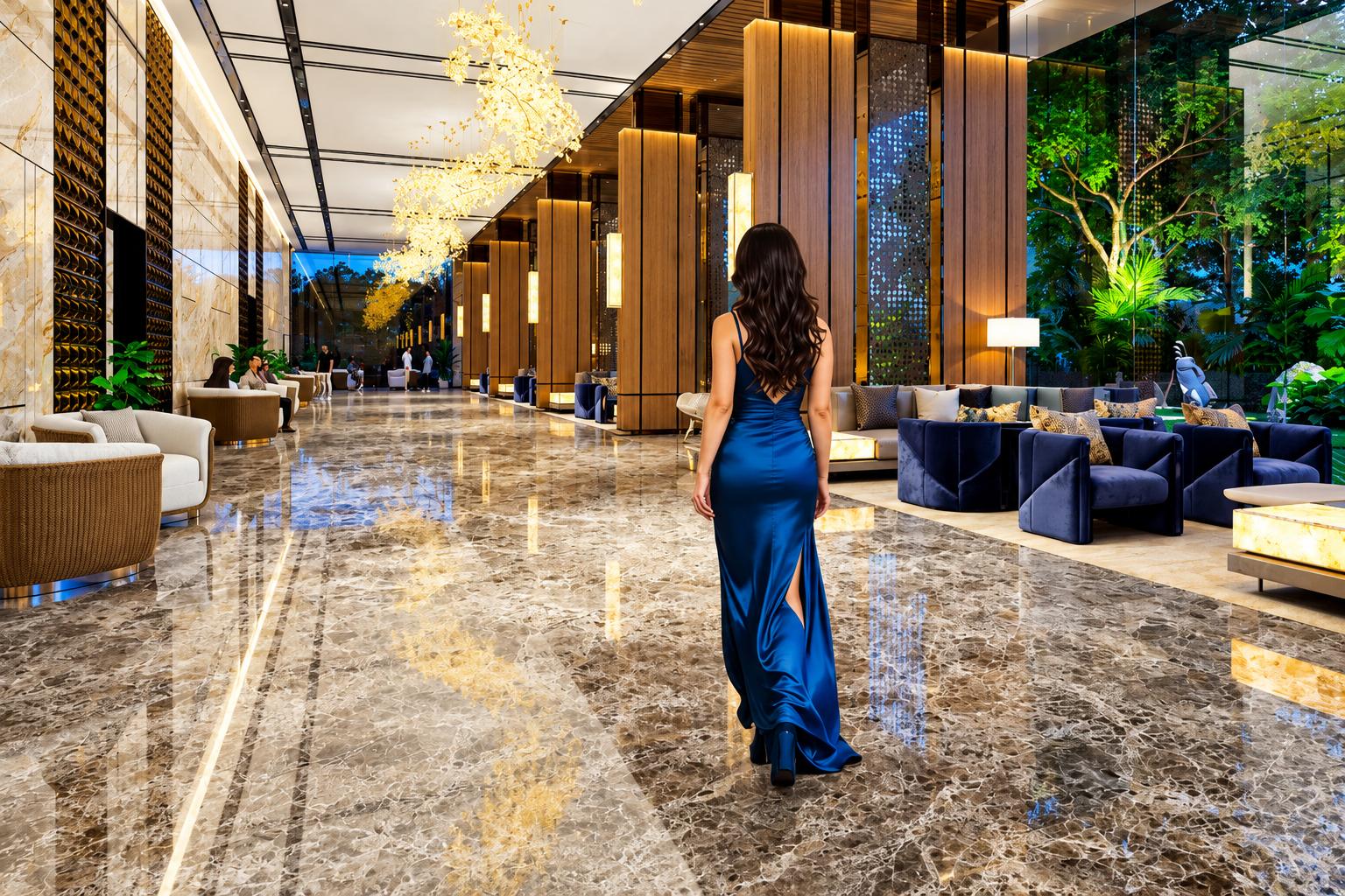 Grand entrance lobby at Sunteck Altavia, Goregaon West
