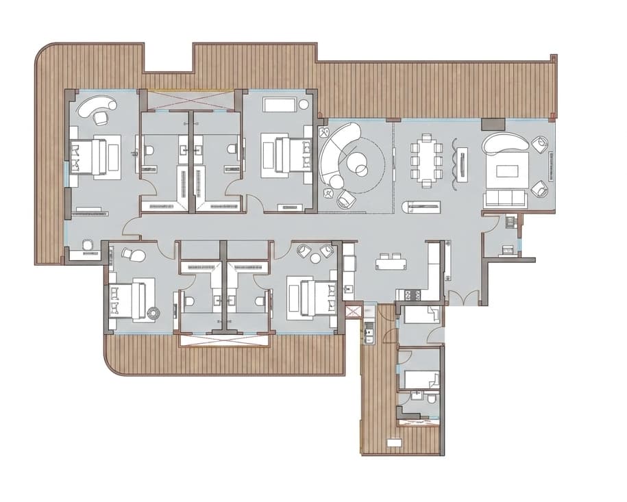 5BHK floor plan