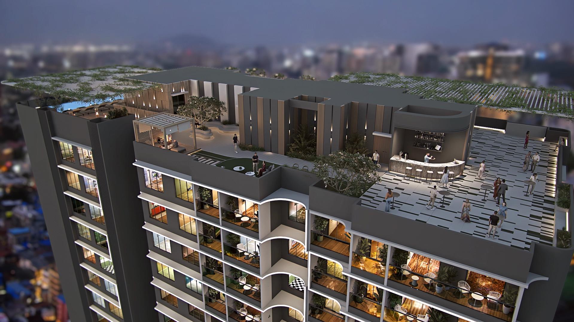 Rooftop terrace at 7 Elements, Bandra West