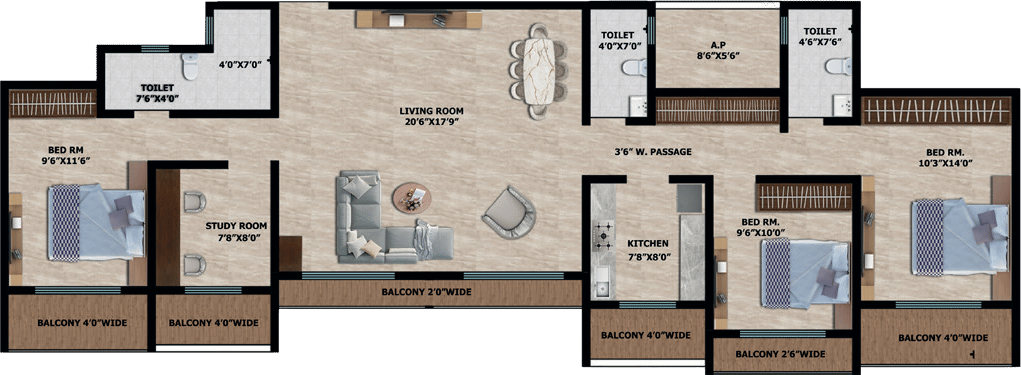 3.5BHK floor plan
