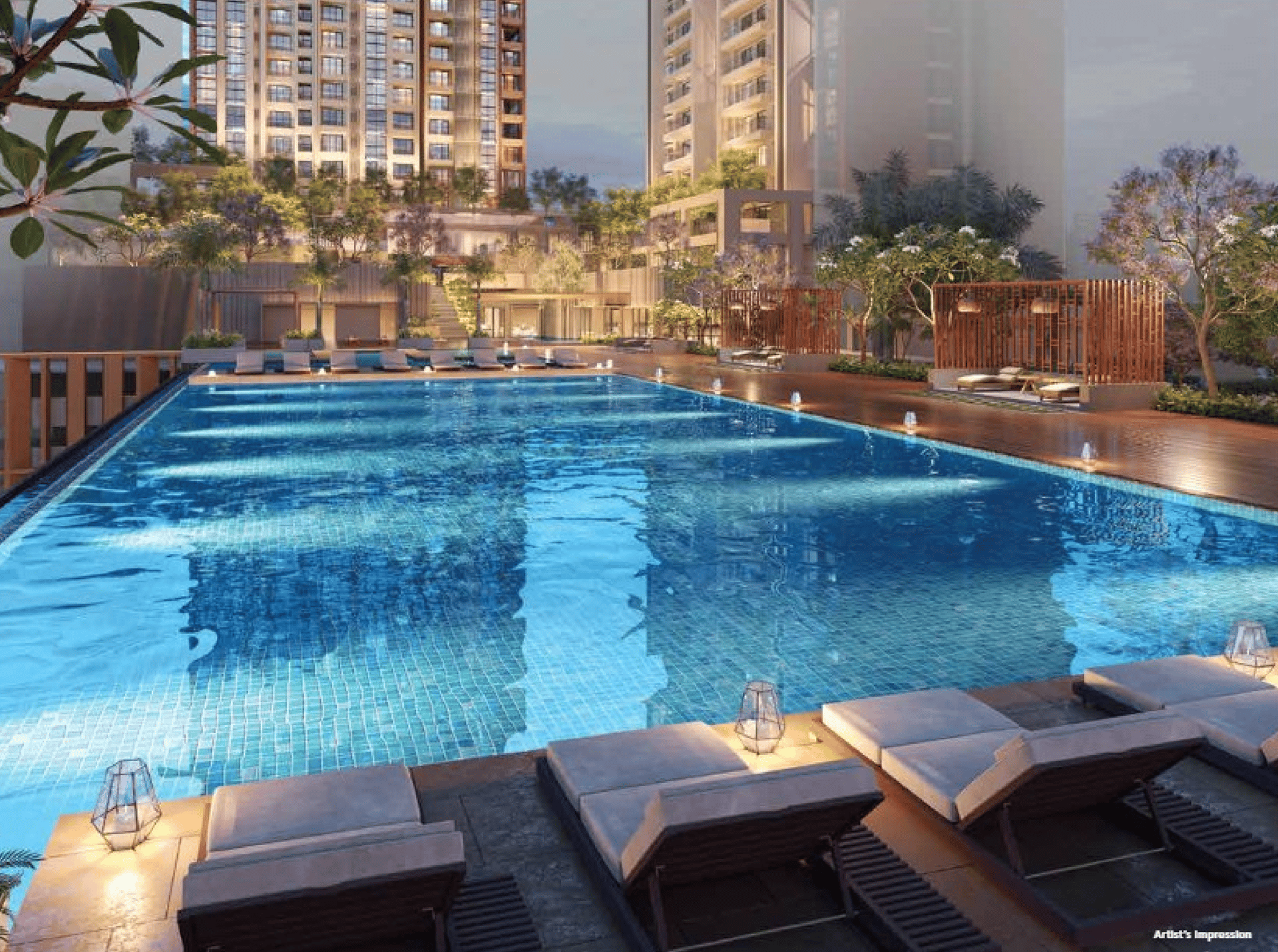 Swimming pool at Runwal Meadows, Kanjurmarg East