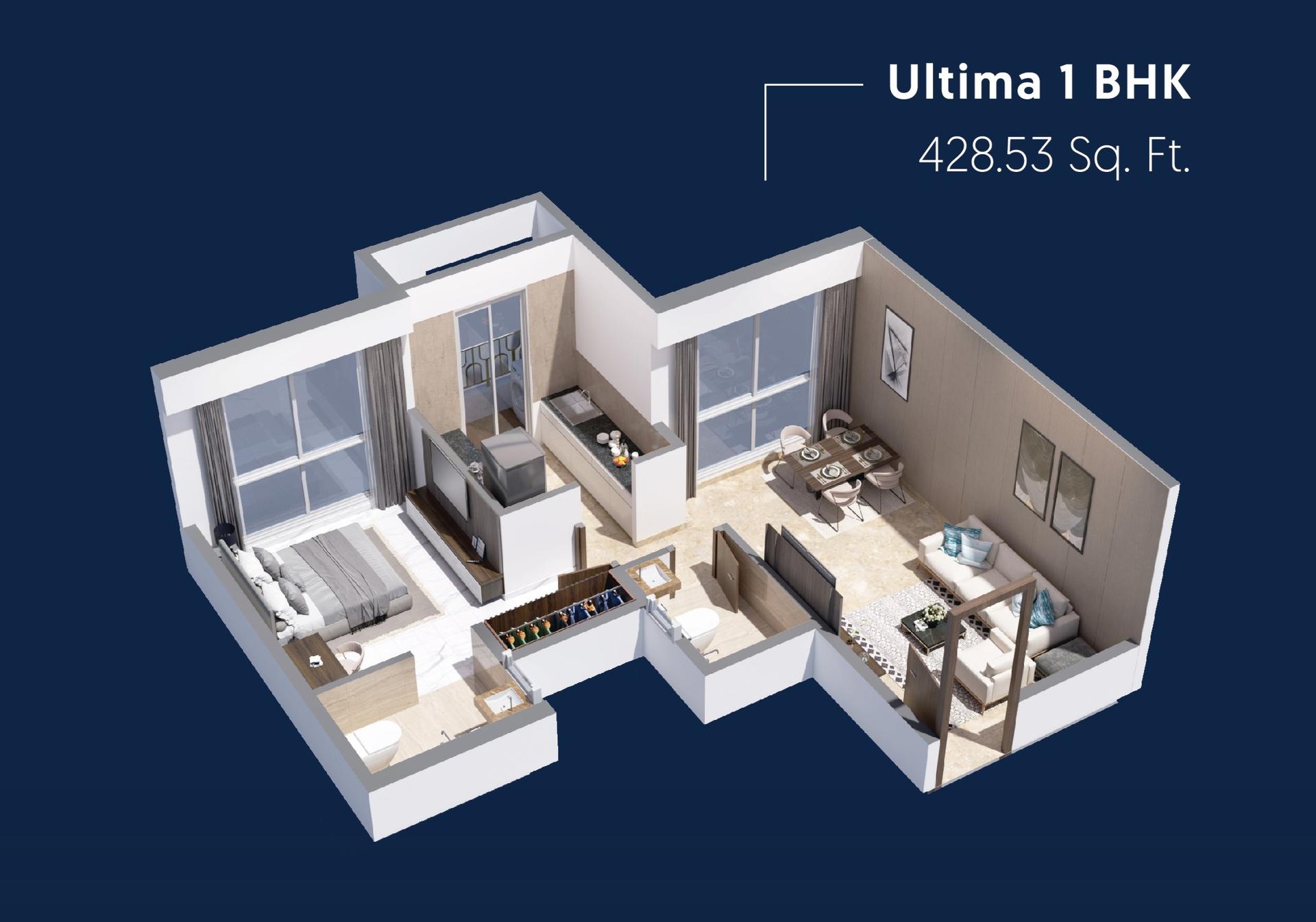 1BHK Type3 floor plan
