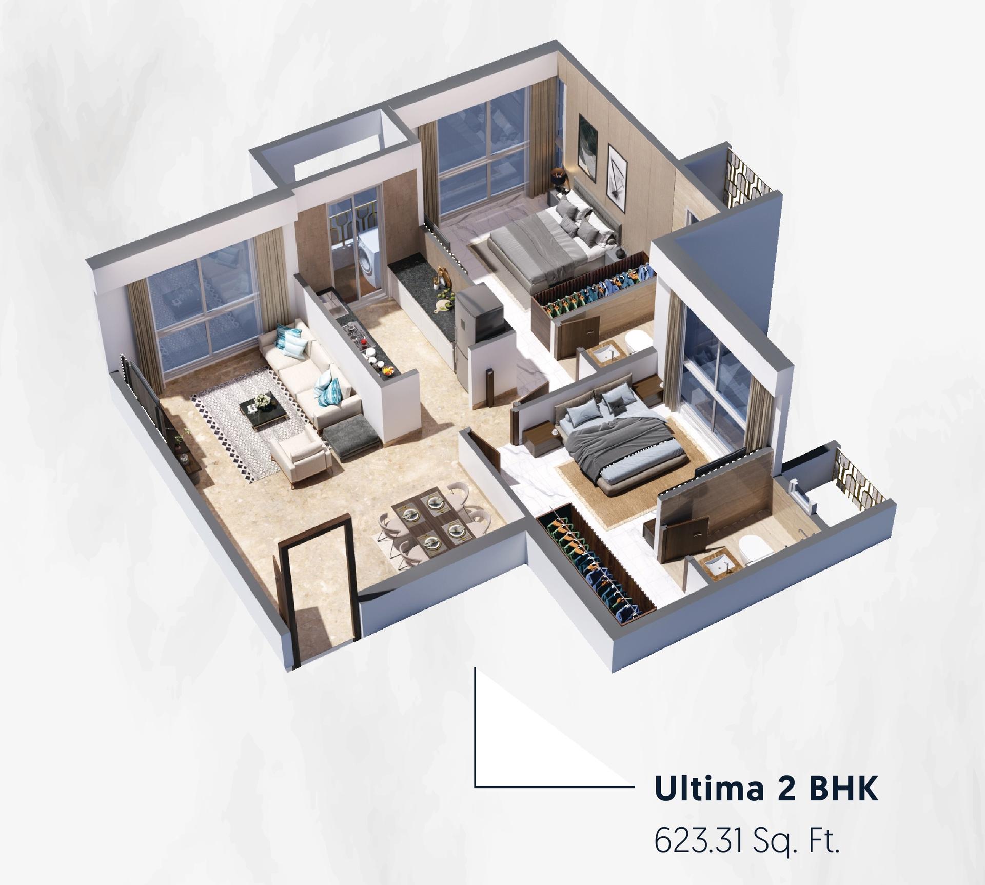 2 BHK Type3 floor plan