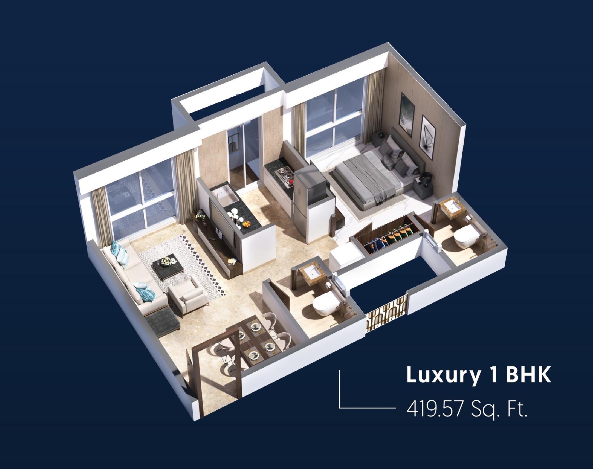 1 BHK Type2 floor plan