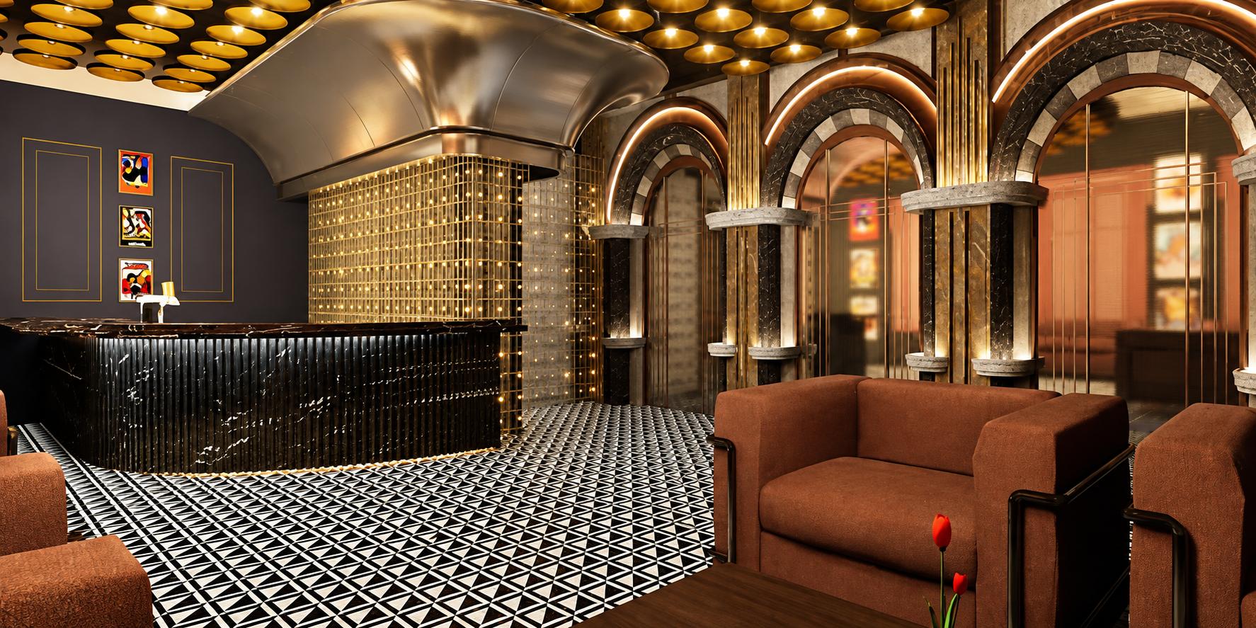 Grand entrance lobby at Meraki One, Chembur