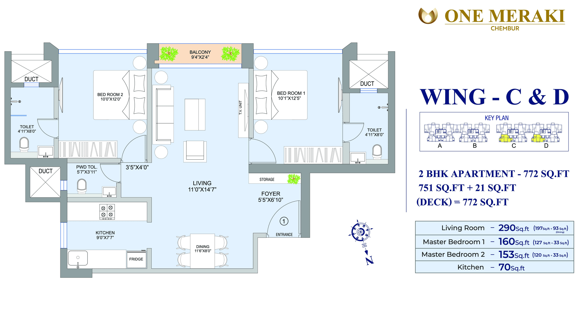 2BHK Lavish floor plan