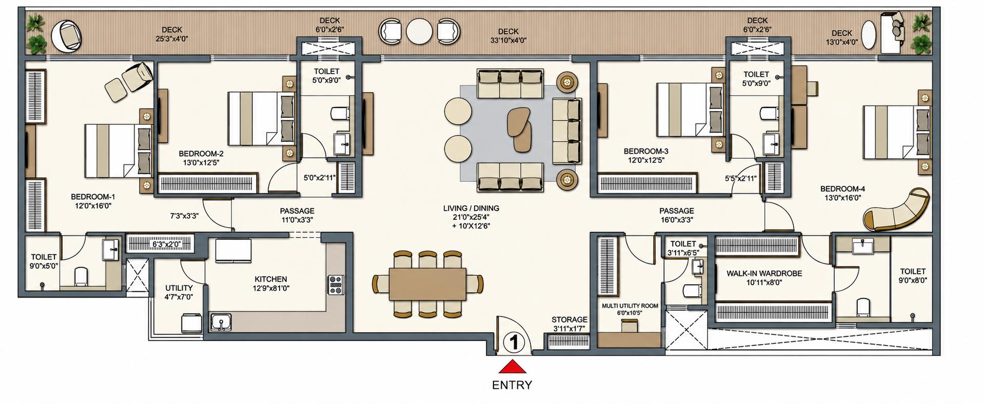 4BHK Premium floor plan