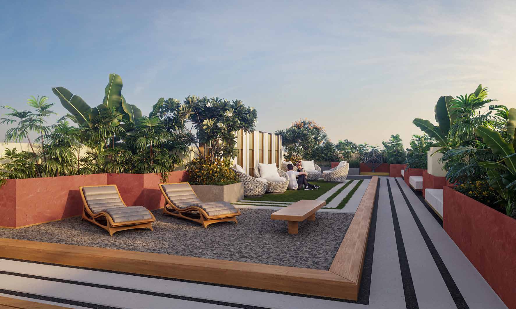 Rooftop terrace at Chandak Sarvam, Andheri East