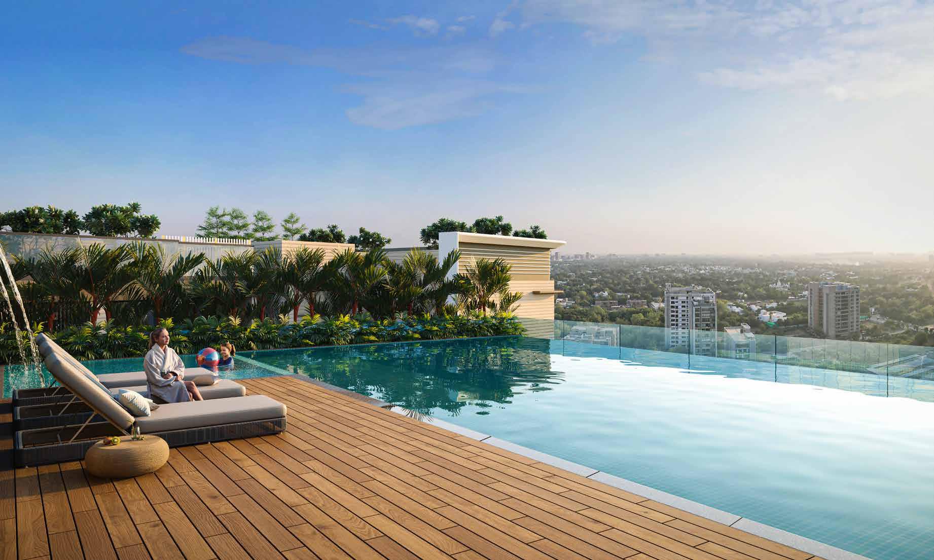 Swimming pool at Chandak Sarvam, Andheri East