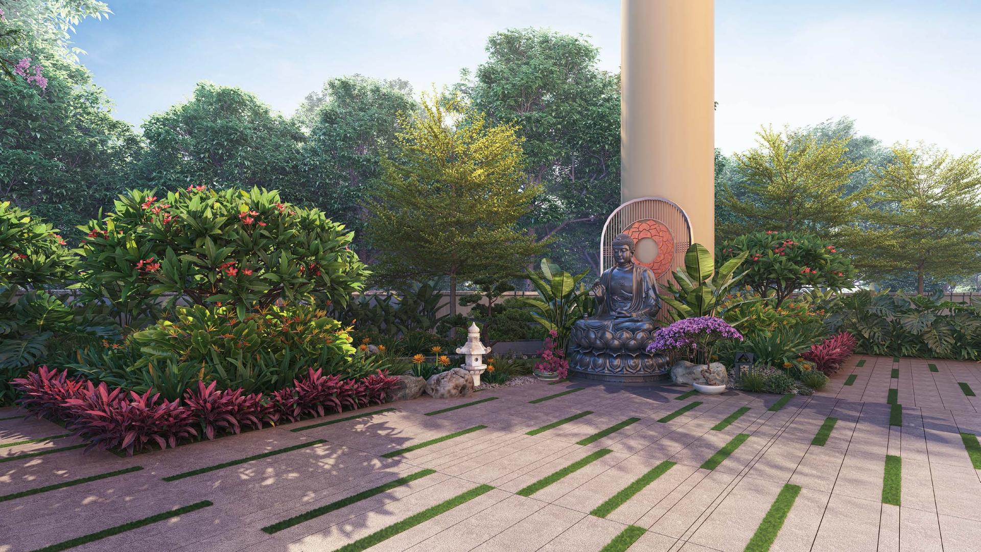 Landscaped gardens at Arkade Views, Goregaon East