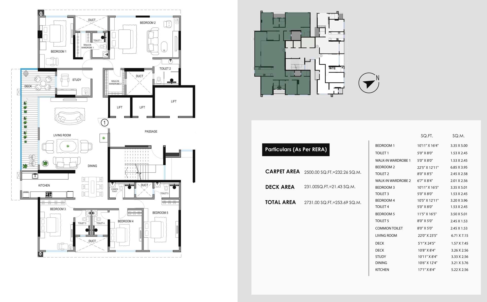 5 BHK floor plan