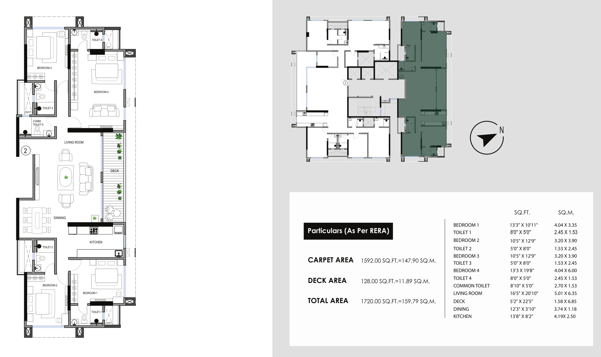 4 BHK floor plan