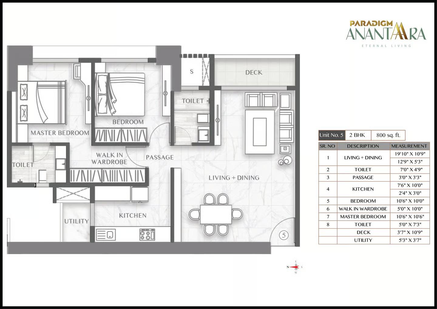 2BHK Type2 floor plan