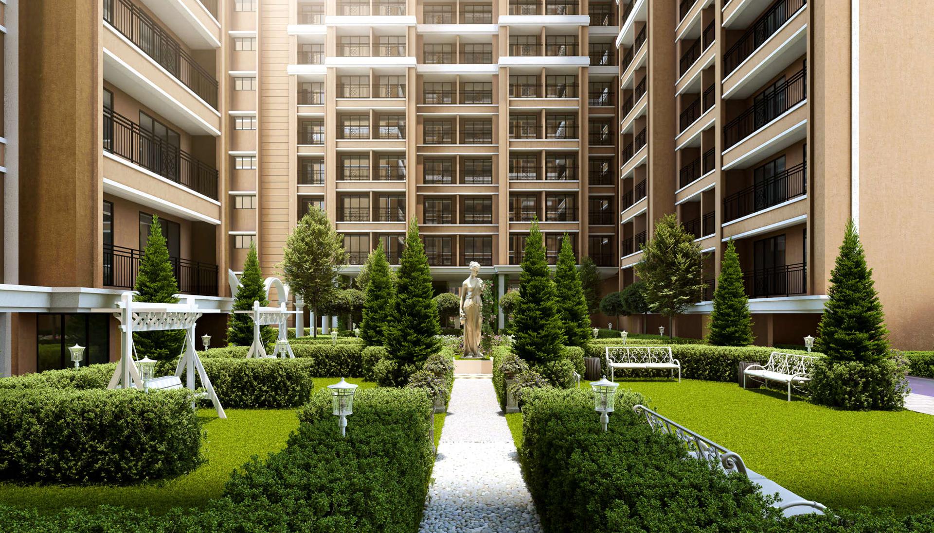 Landscaped gardens at JP The Palace North Garden City, Mira Road East