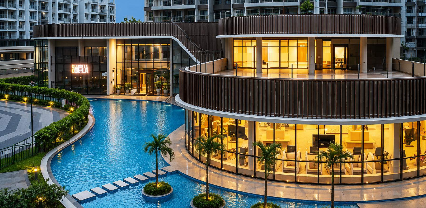 Swimming pool at JP The Palace North Garden City, Mira Road East