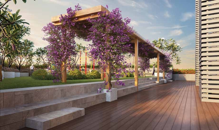 Landscaped gardens at Ajmera Arham, Malad West