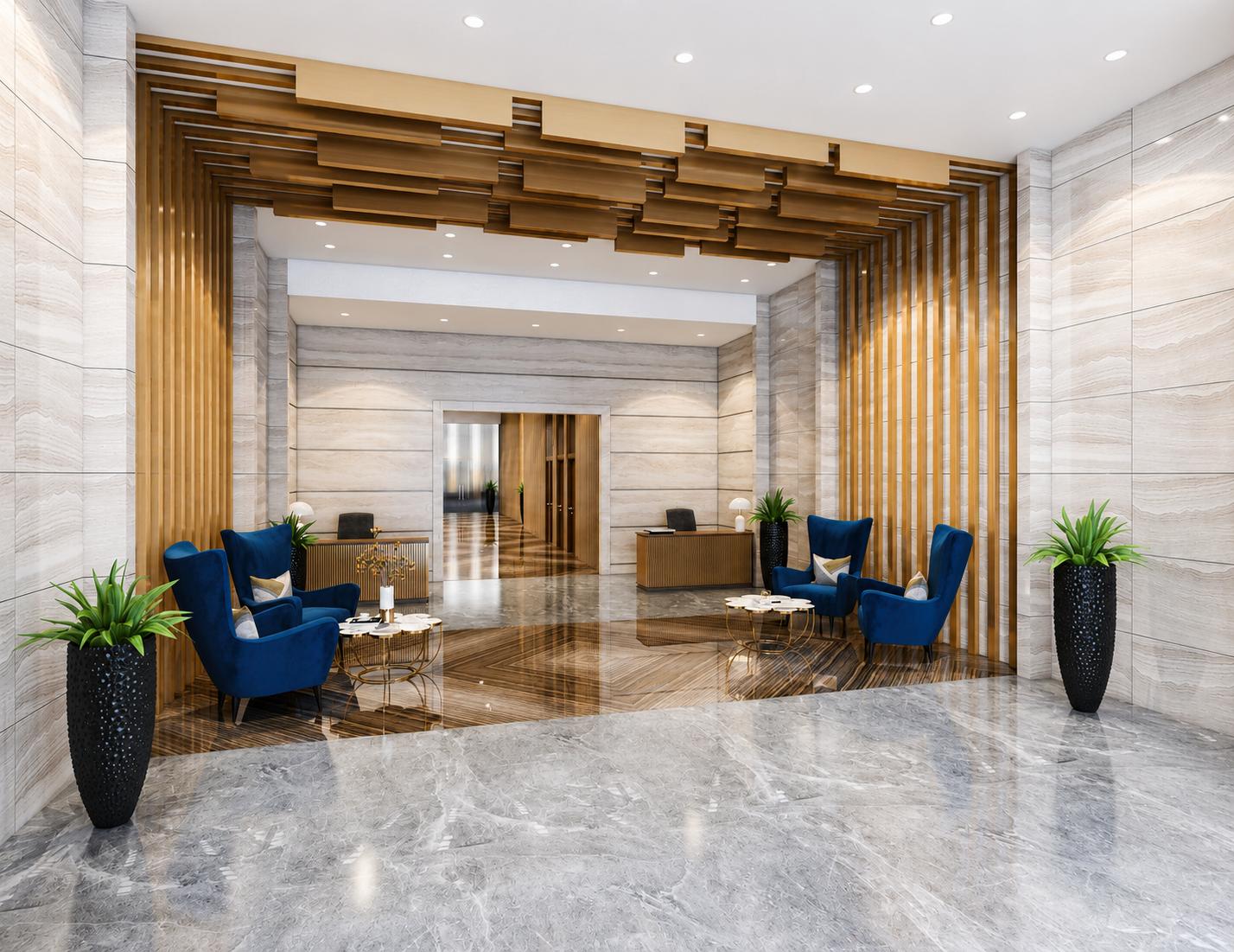 Grand entrance lobby at Ajmera Arham, Malad West