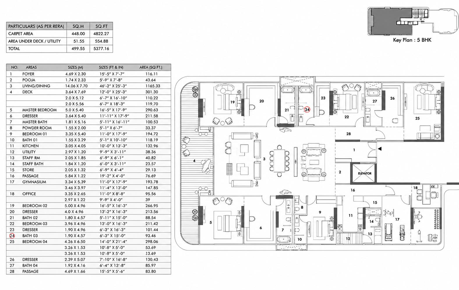 5 BHK Type2 floor plan