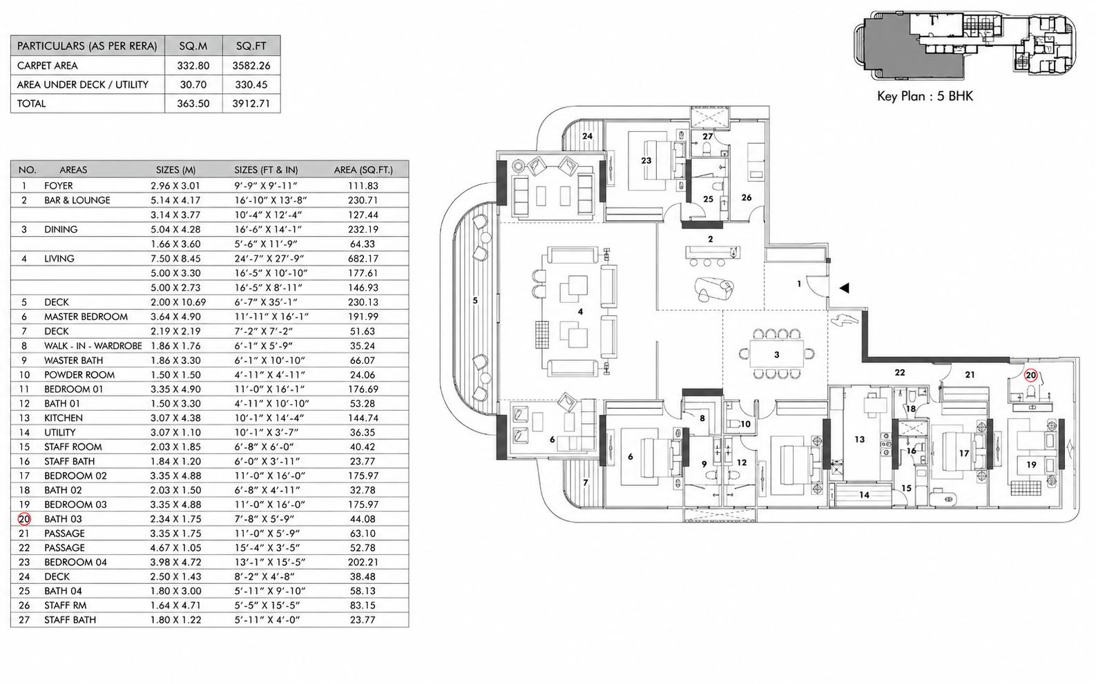 5 BHK Type1 floor plan
