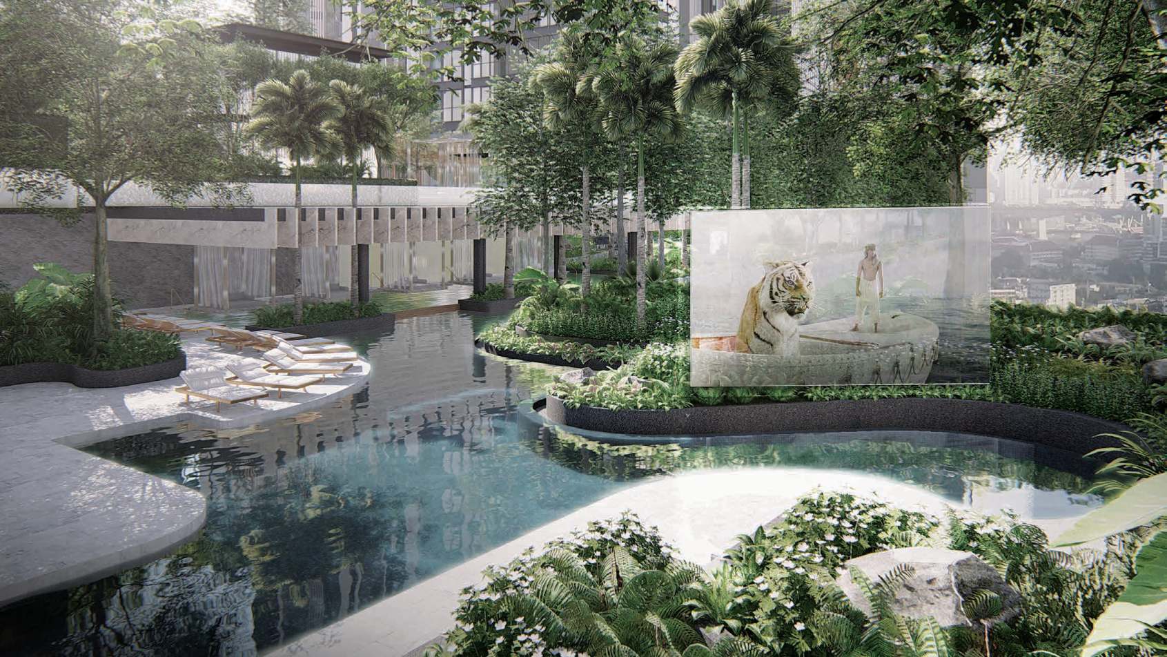 Swimming pool at Rustomjee Crown, Prabhadevi