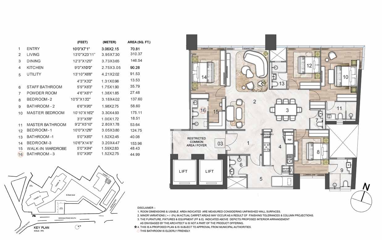 4 BHK floor plan