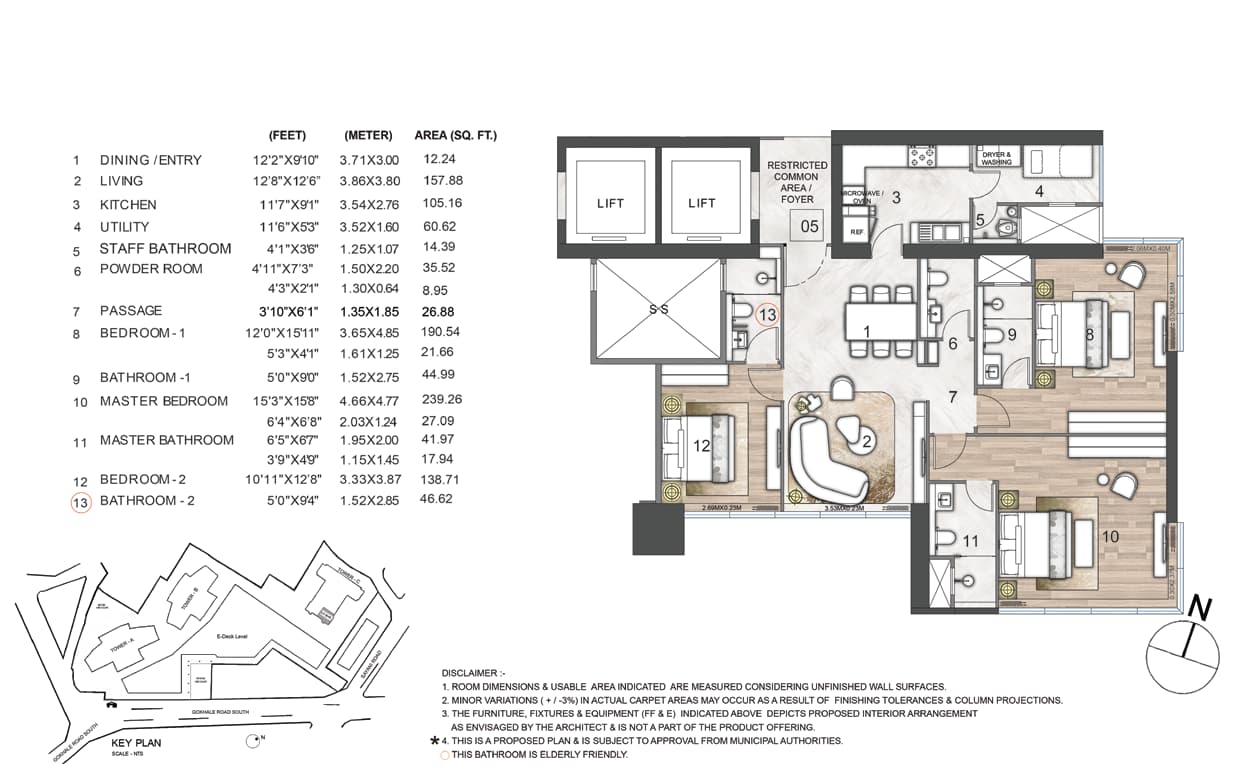 3 BHK Type 2 floor plan