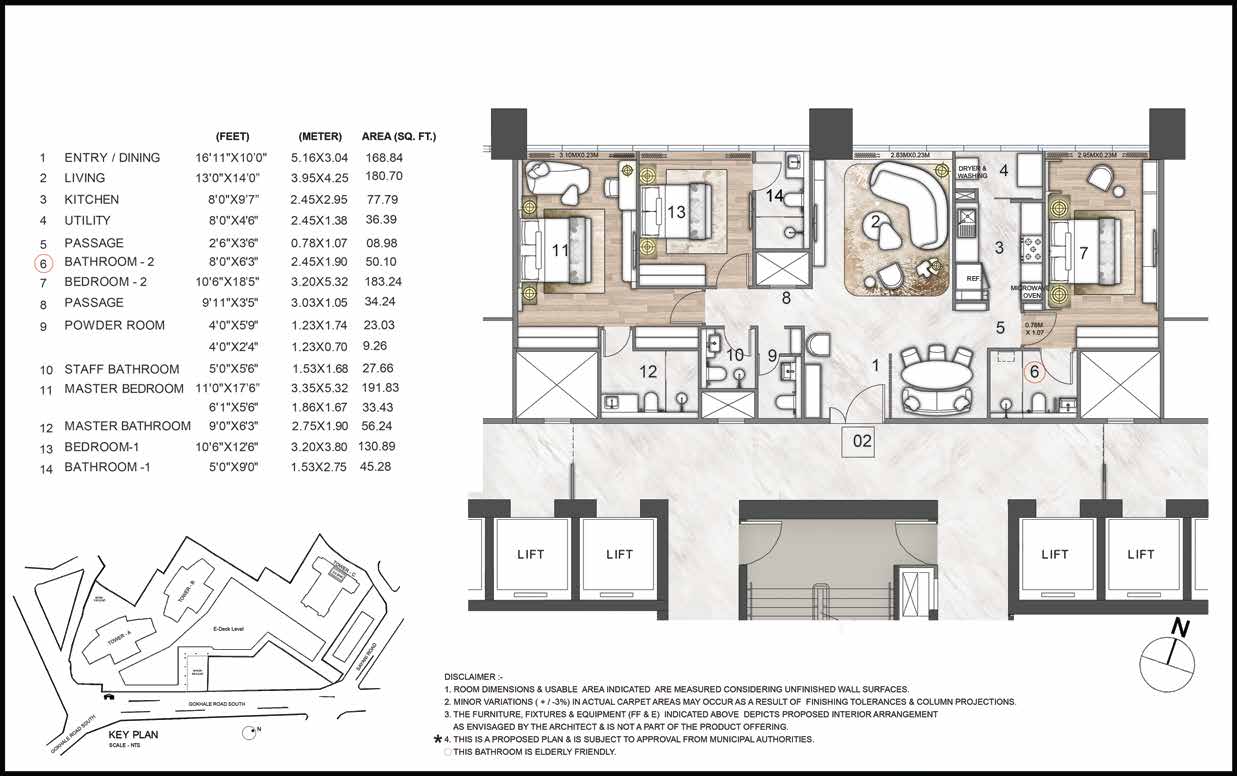 3 BHK Type1 floor plan