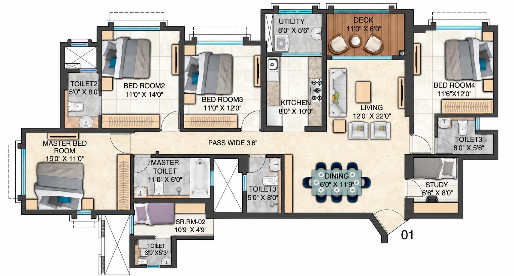 4.5BHK floor plan