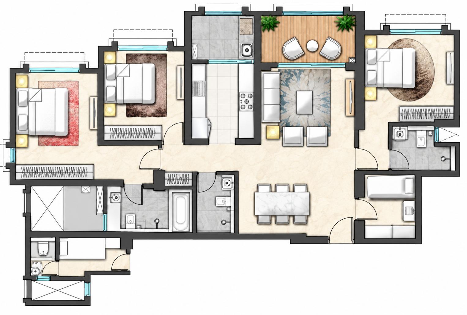 3.5BHK floor plan