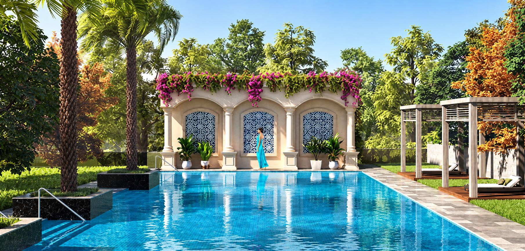 Swimming pool at Lodha Bellagio, Powai