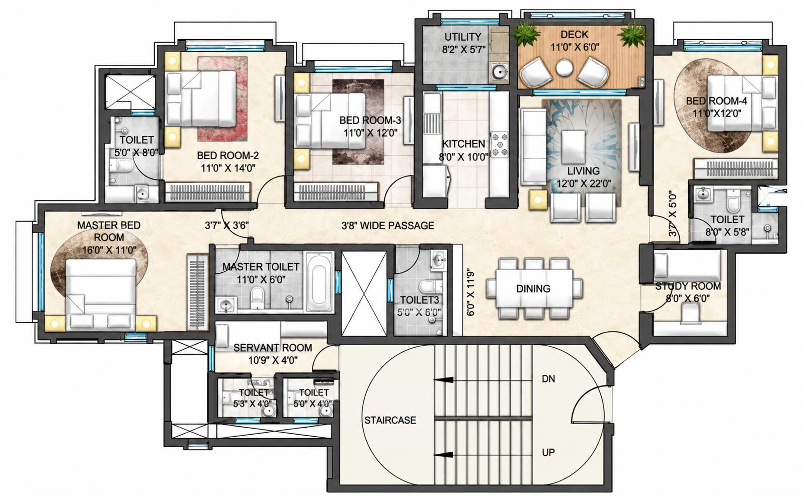 4.5BHK Premium floor plan